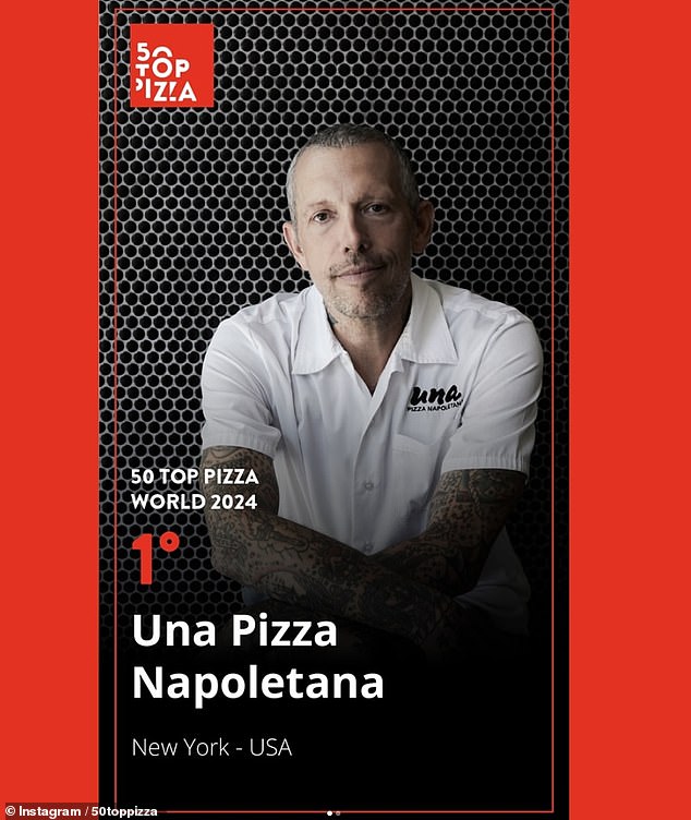 The world’s best pizza restaurant is in… New York! US chef, who was inspired to make classic Italian dish after a trip to Naples when he was 15, dethrones Caserta eatery in celebrated awards