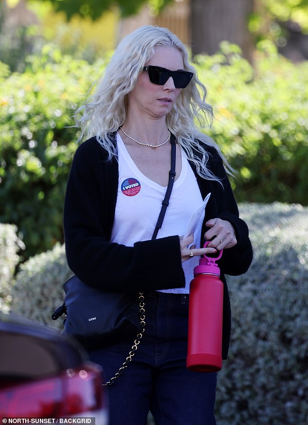 Dave Grohl’s wife Jordyn Blum votes without her wedding ring as he calls off divorce after secret baby scandal