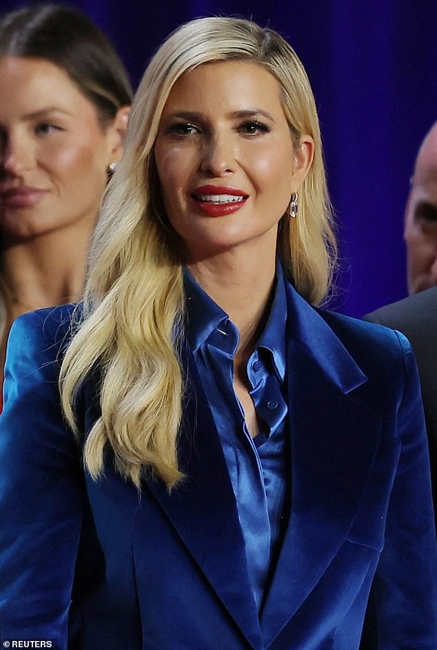 Trump’s angels: Glamorous Ivanka joins her father on stage for first time this campaign as she is joined by Lara, Kimberly, niece Kai and her half-sister Tiffany
