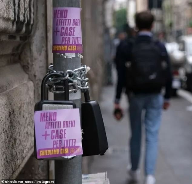 Anti-Airbnb protests spread to Milan as key boxes are vandalised by furious locals who say holiday lets are pricing them out of Italian city