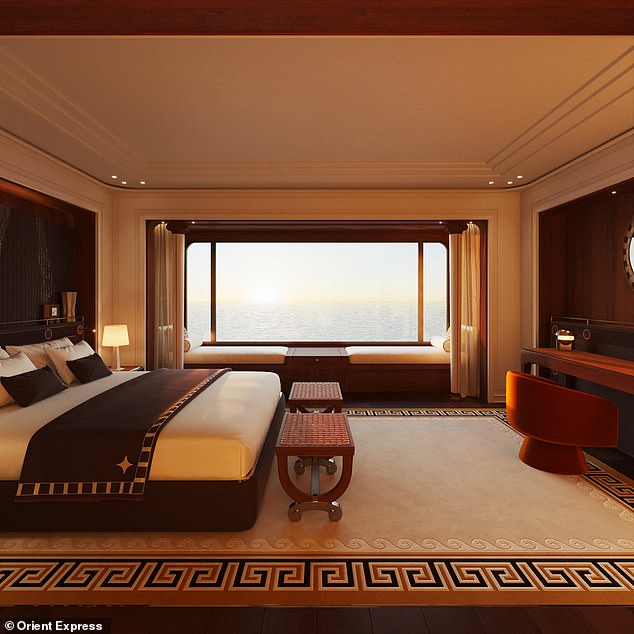 Golden age of cruising a step closer to returning: ‘Dreamlike’ interior of Orient Express yacht revealed, with the vessel launching in 2026 with 54 suites, a cinema and a swimming pool
