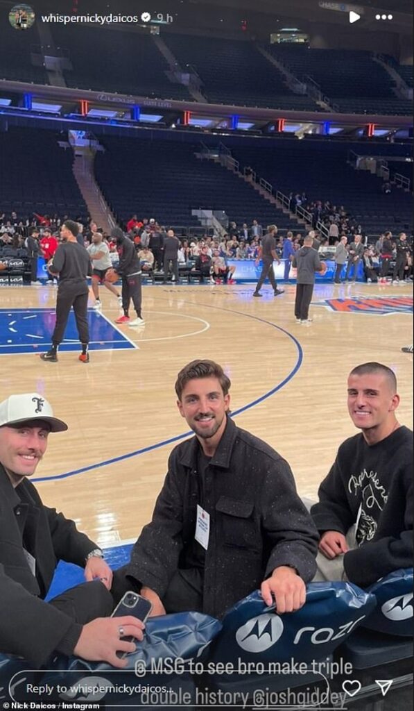 Footy heartthrob Nick Daicos looks unrecognisable as he debuts a shock new look on visit to see Aussie NBA star