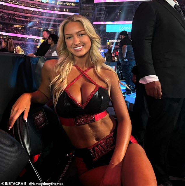 Viral ring girl Sydney Thomas shares new jaw-dropping photos from her night at Mike Tyson-Jake Paul fight