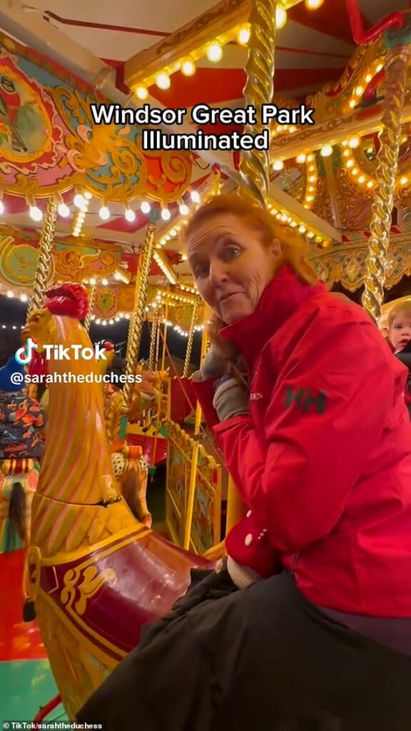 Sarah Ferguson  takes grandsons August and Ernest to a festive market (and rides a giant rooster) – as she reveals how she’ll be ‘spoiling’ the royal children at Christmas