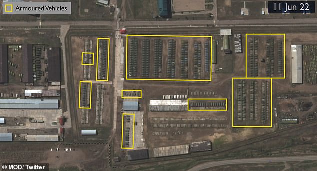 Satellite images reveal huge scale of Putin’s losses, with Russia forced to send outdated tanks to the front line after losing thousands of armoured vehicles