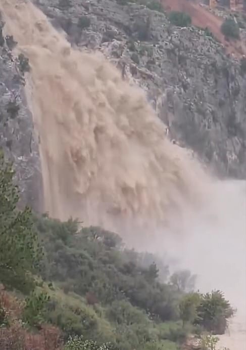 Spanish tourist hotspot is hit by ‘water explosion’ with most rain in 70 years as raging floods wash away cars – days after roads turned to rivers in Canary Islands