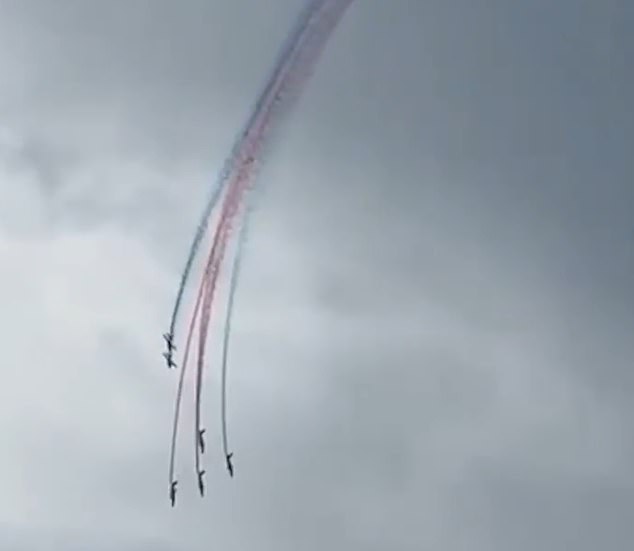 Terrifying moment two French Air Force jets crash mid-air while rehearsing stunt routine