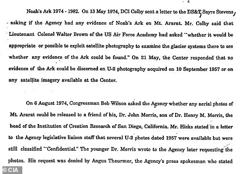 CIA’s covert hunt for Noah’s Ark sparks new questions amid claims Biblical boat has been found