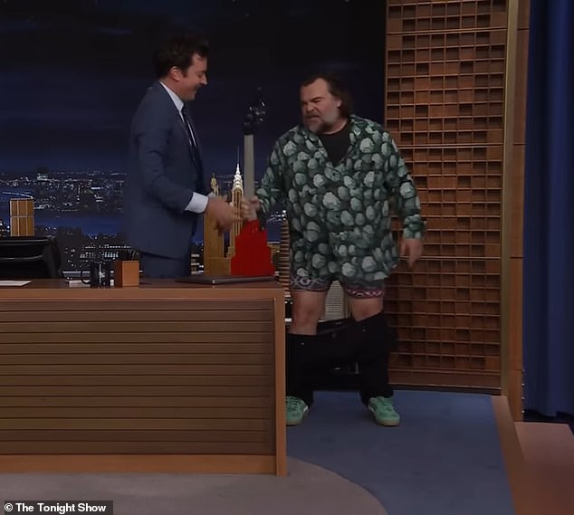 Jack Black, 55, suffers wardrobe malfunction when his pants fall down on late show, but was it a gag or real?