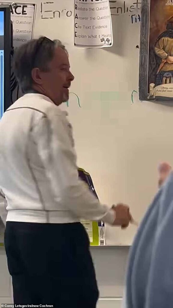 Teacher taught harsh lesson after students filmed him writing VERY offensive word on whiteboard