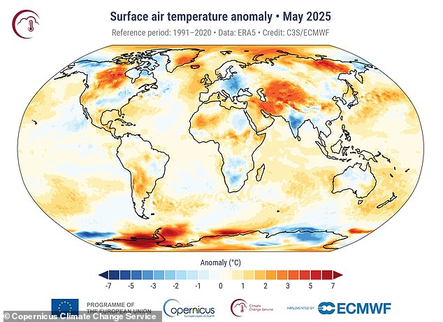 Last month was the second-hottest May on RECORD – with average global temperatures hitting a balmy 15.79°C
