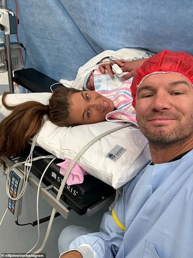 Ex-wife of disgraced footy star Brett Finch welcomes first child with former boxer Liam Hillen – after their marriage broke down following his ‘depraved’ scandal