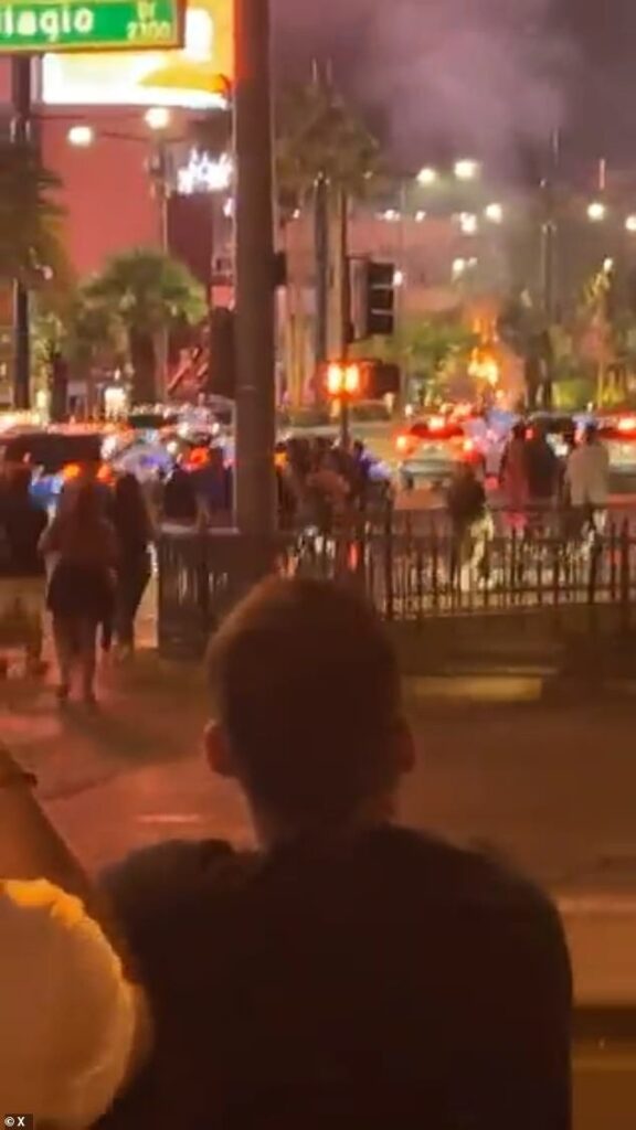 ‘Explosion’ on Las Vegas strip after car ‘flees scene’: ‘It sounded like a bomb’