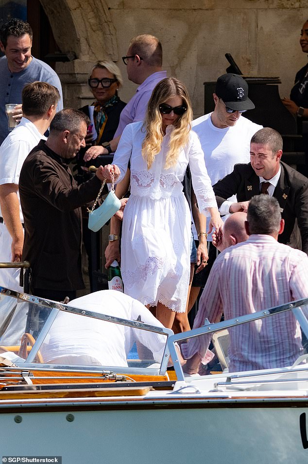 Sydney Sweeney leaves Bezos wedding after partying with Tom Brady and Orlando Bloom