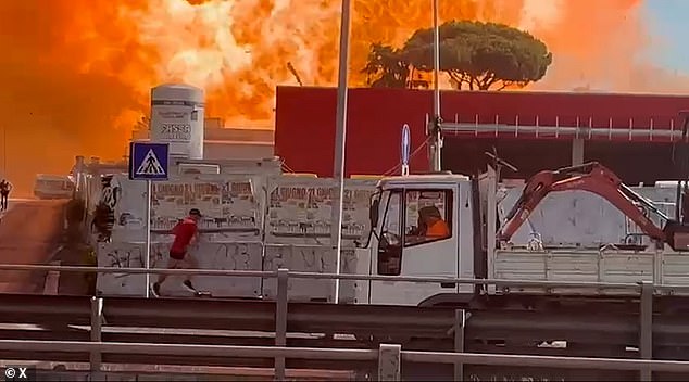 ‘It looked like hell’: At least 21 injured in huge explosion in Rome ‘after truck hit pipeline at petrol station’