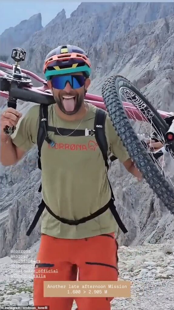 Extreme sports influencer famed for dare-devil stunts plunges 650ft to his death in the Dolomites hours after posting haunting last Instagram video from mountain top