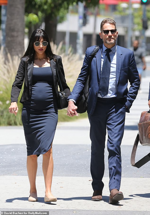 Pregnant Bianca Wallace insists she never had an affair with Ioan Gruffudd and accuses his ex Alice Evans of inventing the ‘disgusting, vile story’ and says trolls have threatened her and her unborn baby because of it