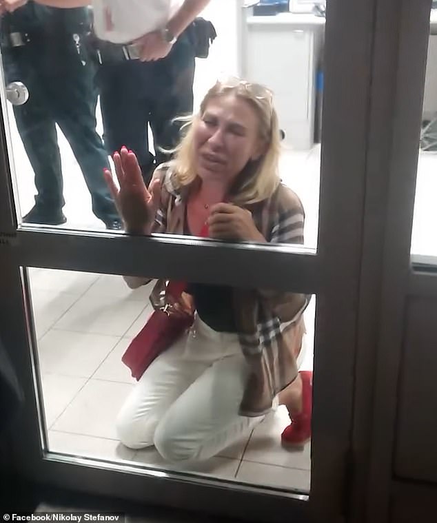 Moment Ryanair passenger SOBS after being stopped from boarding plane because her ‘hand luggage was too large’