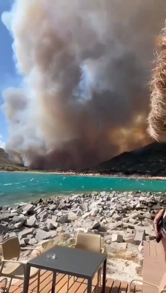 Europe burns: Tourists flee inferno bearing down on Italian beach while flames rip through Greek holiday islands and Turkey faces wildfire ‘apocalypse’ amid record 50.5C heatwave