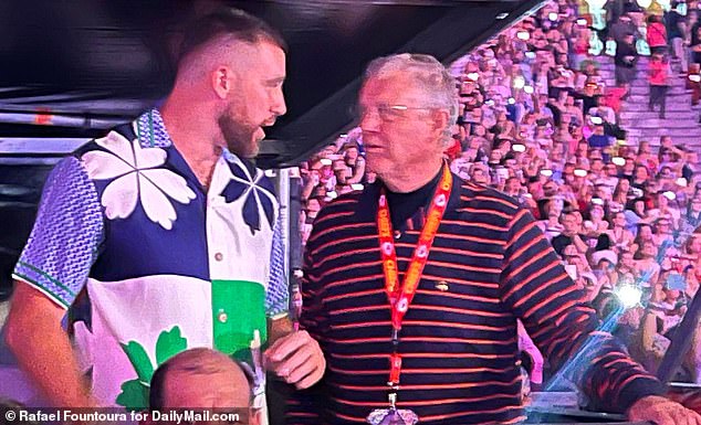EXCLUSIVE: Seal of approval? Taylor Swift’s dad Scott wears Kansas City Chiefs lanyard (despite being a HUGE Philadelphia Eagles fan) as he and singer’s beau Travis Kelce hangout at Eras Tour in Argentina