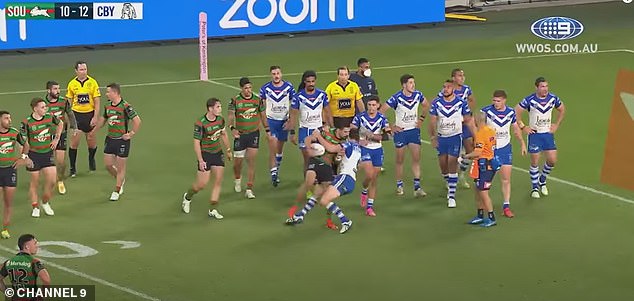Footy star reveals his young son confronted rival who body-slammed him at halftime in one of the craziest acts the NRL has seen
