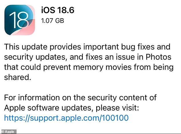 Update your iPhone NOW: Apple releases iOS 18.6 with 29 urgent security fixes – here’s how to download it on your device