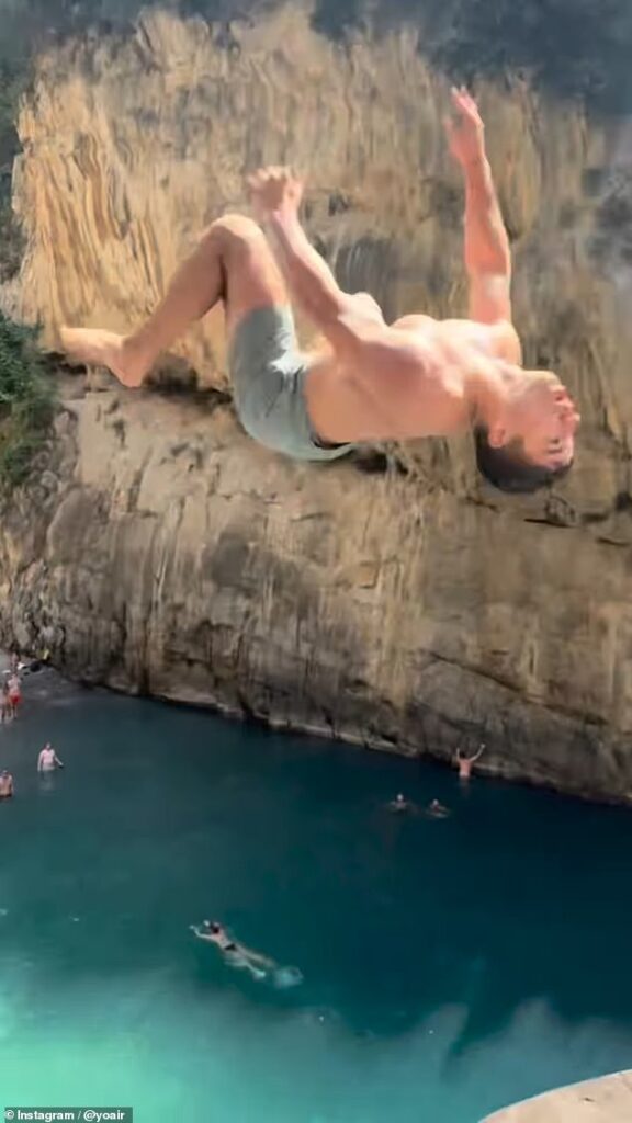 Daredevil tourists are told to stop cliff-diving in Italy days after man plunged on to rocks to his death at beauty spot