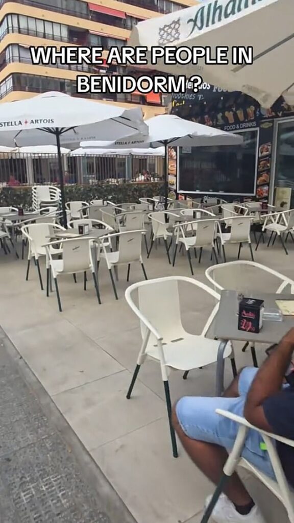 Costa del solitude: Videos show empty-looking beach and deserted bars on normally-bustling Benidorm strip as tourists describe ‘ghost town’