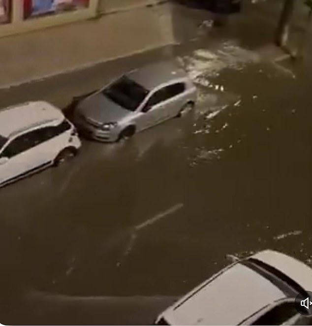 ‘Biblical’ 100kph winds lash Spain with palm trees snapping in half in Alicante and roads turning into rivers in Majorca – as Med braces for ‘hazardous’ thunderstorms and ‘extreme’ flooding