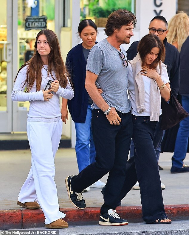 Jason Bateman, 56, seen with wife Amanda Anka and one of his teen daughters in rare Beverly Hills sighting