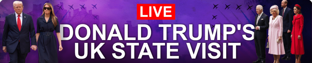 Donald Trump lands in Britain! US President and First Lady Melania arrive in the UK for state visit – as he vows to ‘go easy’ on Starmer and shares his excitement to see his ‘friend’ King Charles