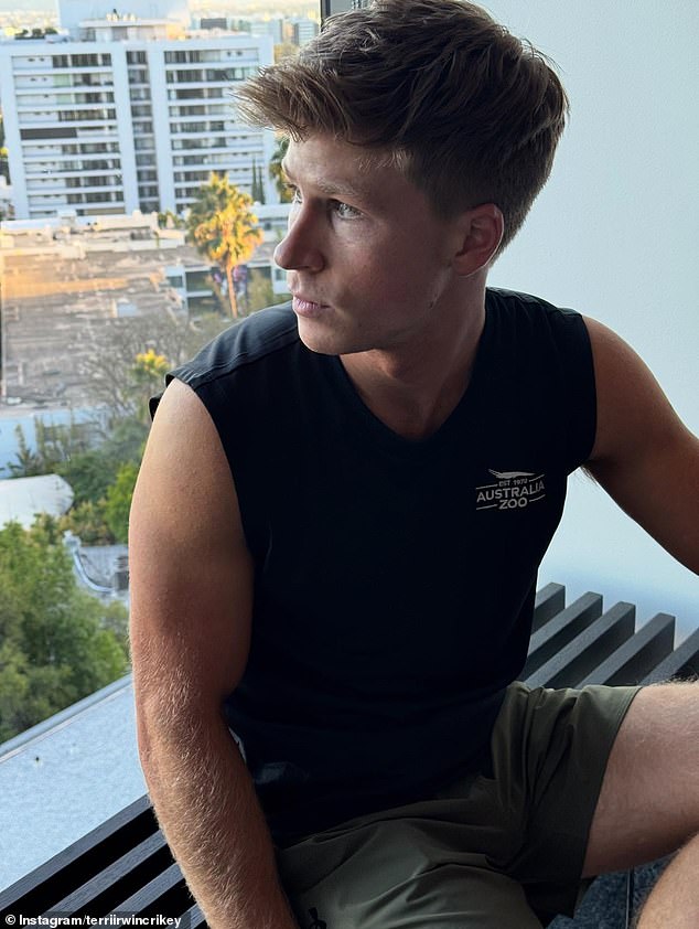 Terri Iwrin shares ‘upsettingly hot’ photo of son Robert – amid rumours that the single Wildlife Warrior is heading for The Bachelor